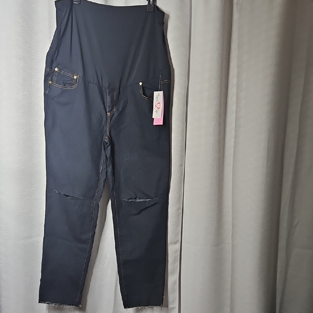 Maternity  Distressed Denim Jeans